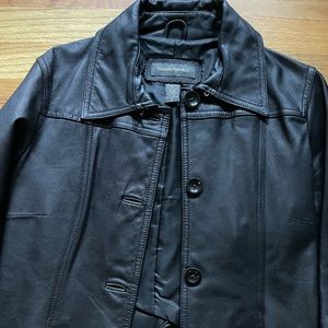 Women’s Leather Coat Jacket Size Small Banana Republic Black